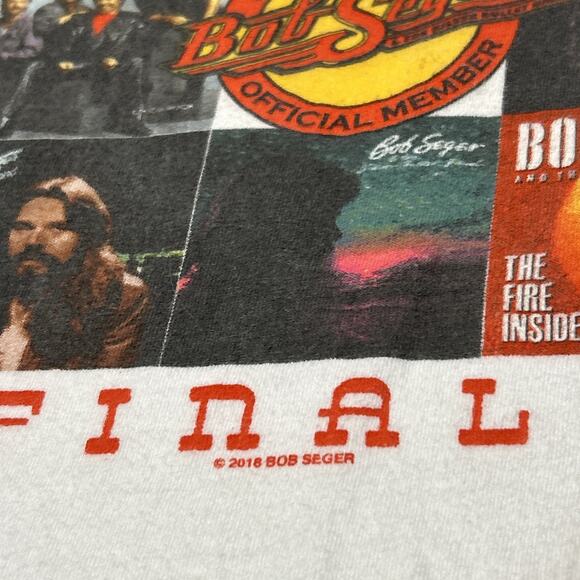 Bob Seger Shirt Mens Size 2XL XXL White Final Tour Concert Tee Silver Bullet - Picture 5 of 13